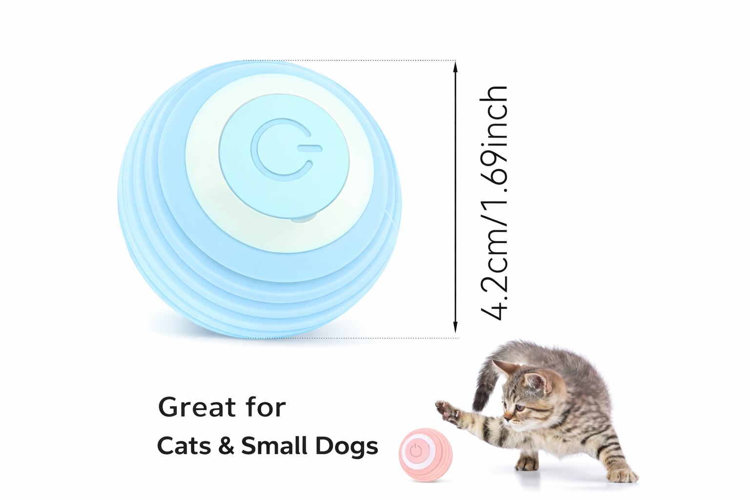 Is your pet bored at home? 
Keeps them active, chasing, and playing no effort needed.